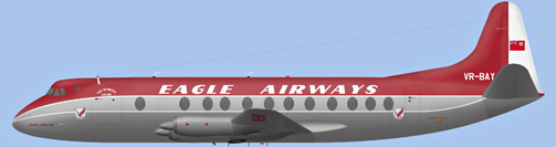 David Carter illustration of Eagle Airways (Bermuda) Viscount VR-BAY